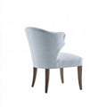 Silla con asiento tapizado y respaldo curvo - azul/marrón