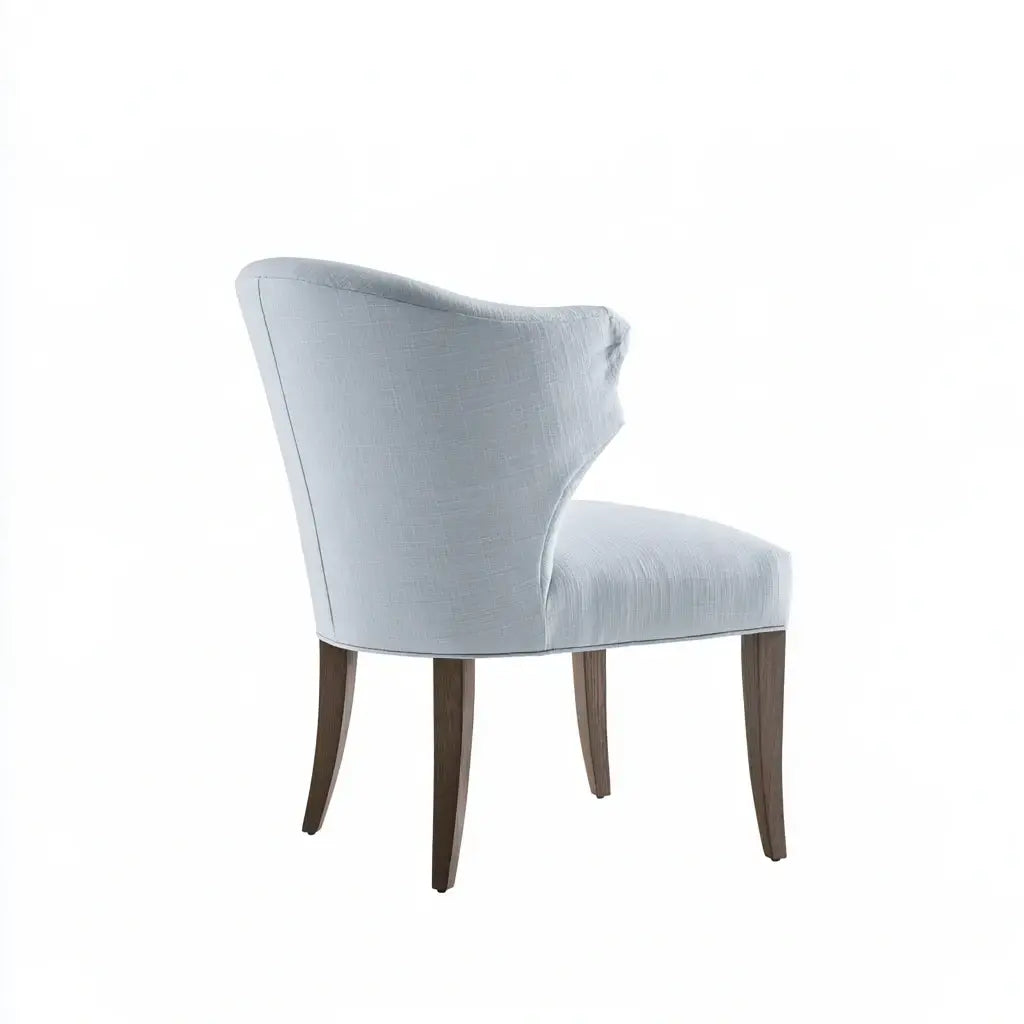 Silla con asiento tapizado y respaldo curvo - azul/marrón