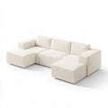 Sofá modular con asientos laterales alargados - beige