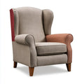 Sillón orejero con brazos contrastados - gris/rosa