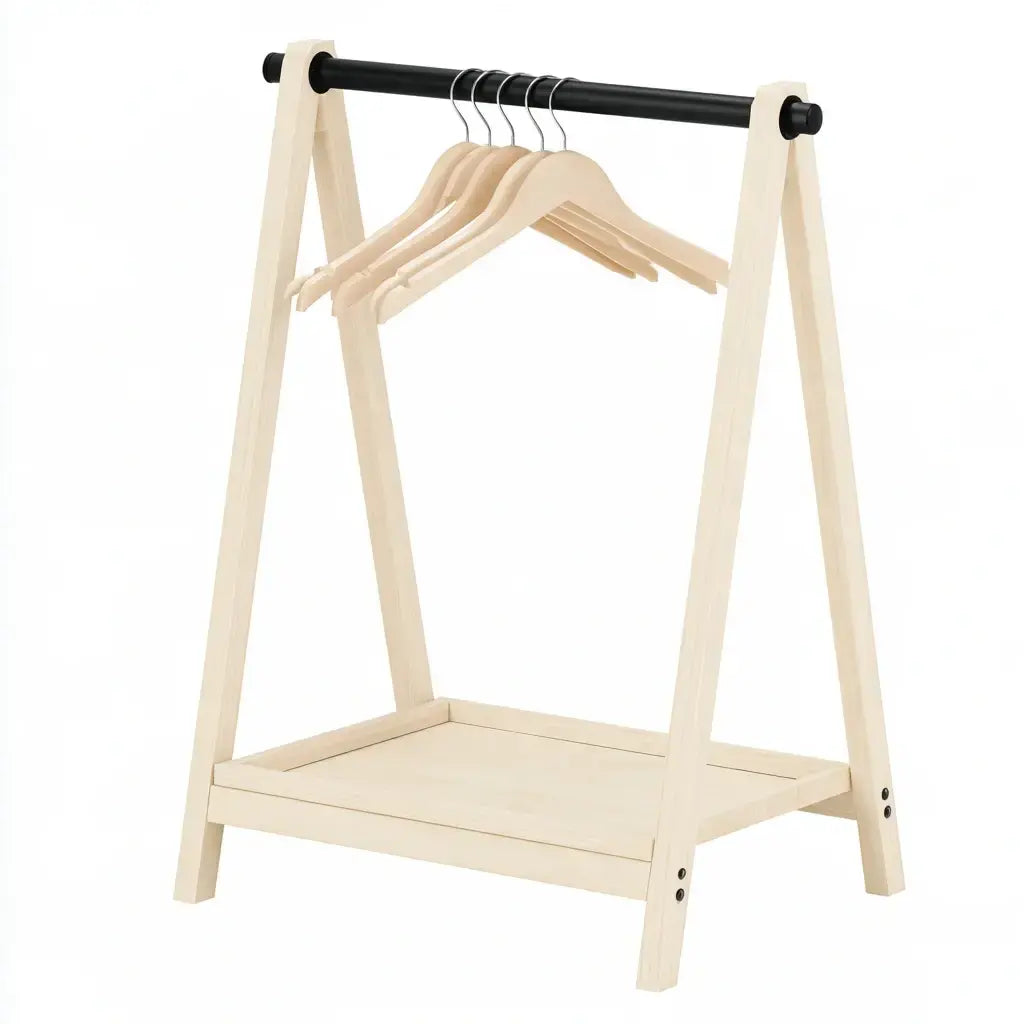 Perchero con estructura triangular y barra superior - beige/negro